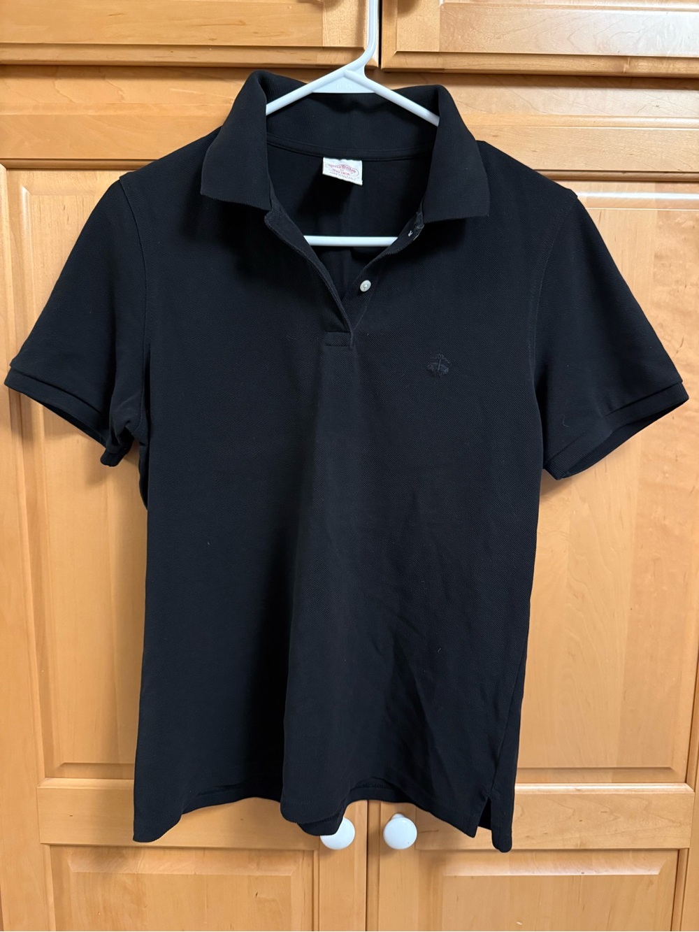 Women’s Brooks Brothers Black Short Sleeve Polo with Tone-on-Tone Logo